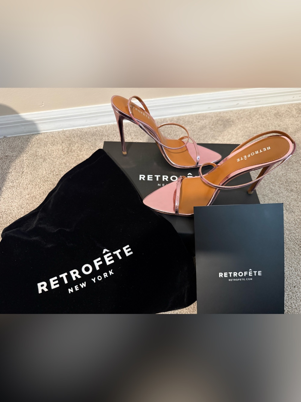 Retrofete Rose Metallic Pointed Slingback Stiletto Sandals
